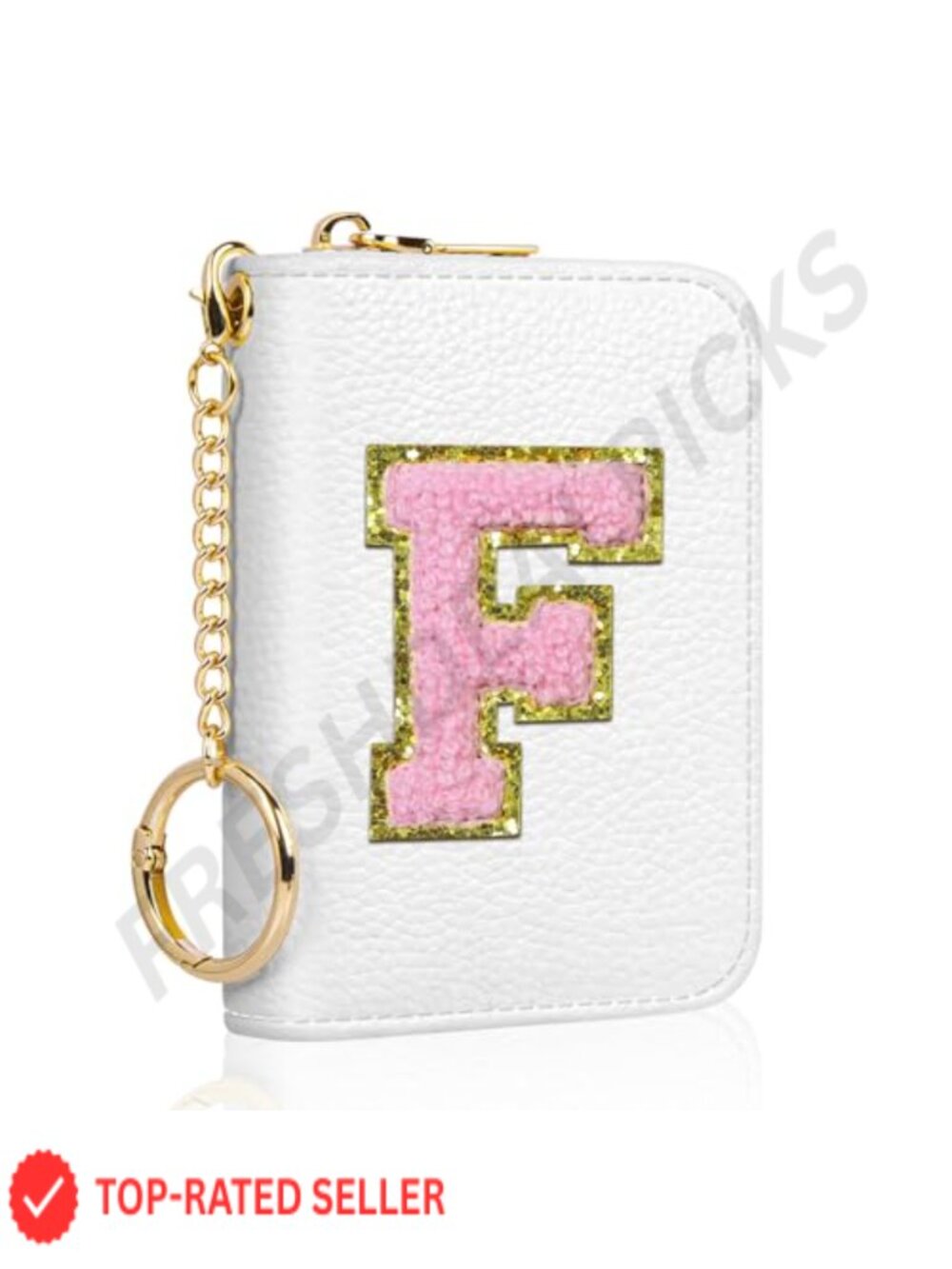 RFID Blocking Slim Card Holder Wallet with Zipper and Keychain for Women